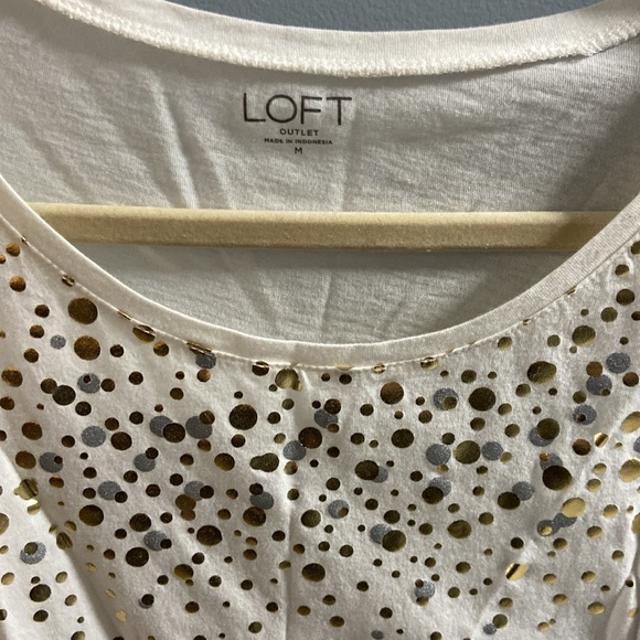 Lot of 2 Ann Taylor Loft festive long sleeve shirts - Picture 2 of 4